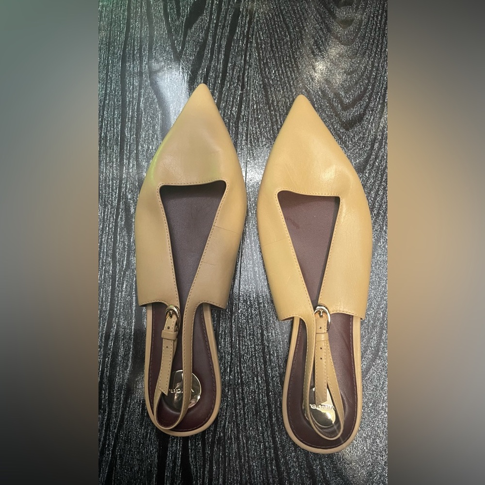 Vince Tan Leather Flats